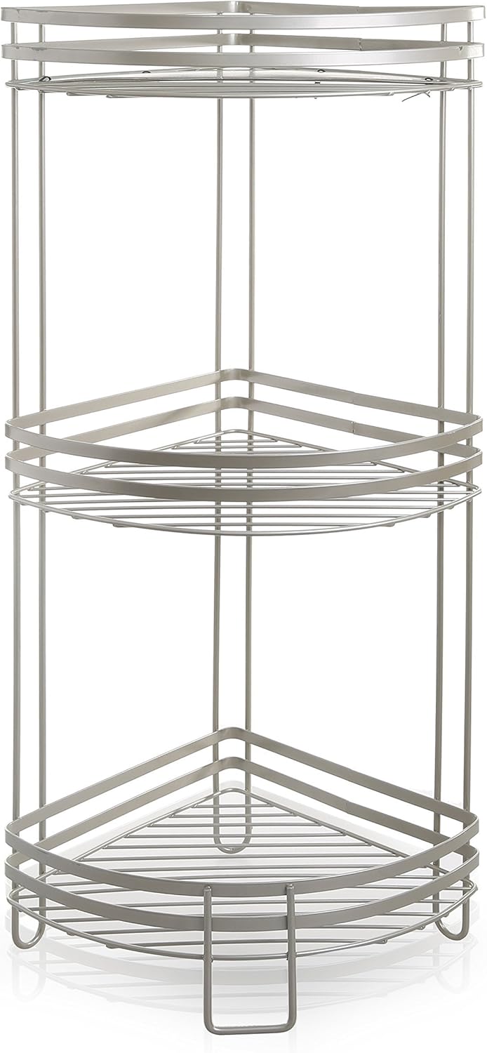 BINO 'Lafayette' Rust-Resistant 3-Tier Corner Spa Tower, Nickel: Home & Kitchen