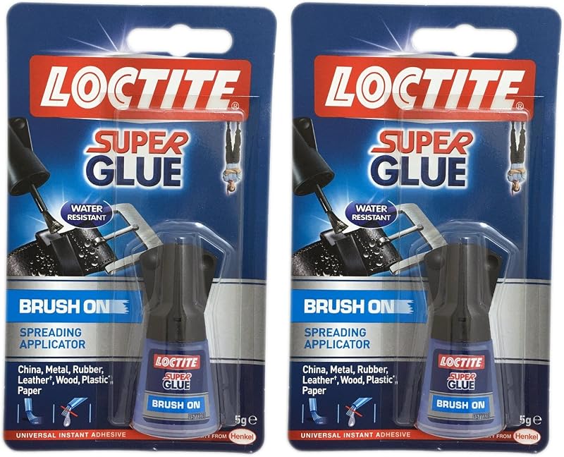 2 x Loctite Easy Brush Super Glue Adhesive Applicator 5g Fast Strong Clear