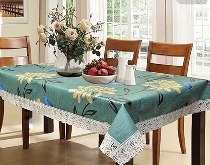 Kuber Industries PVC 6 Seater Dining Table Cover - Green