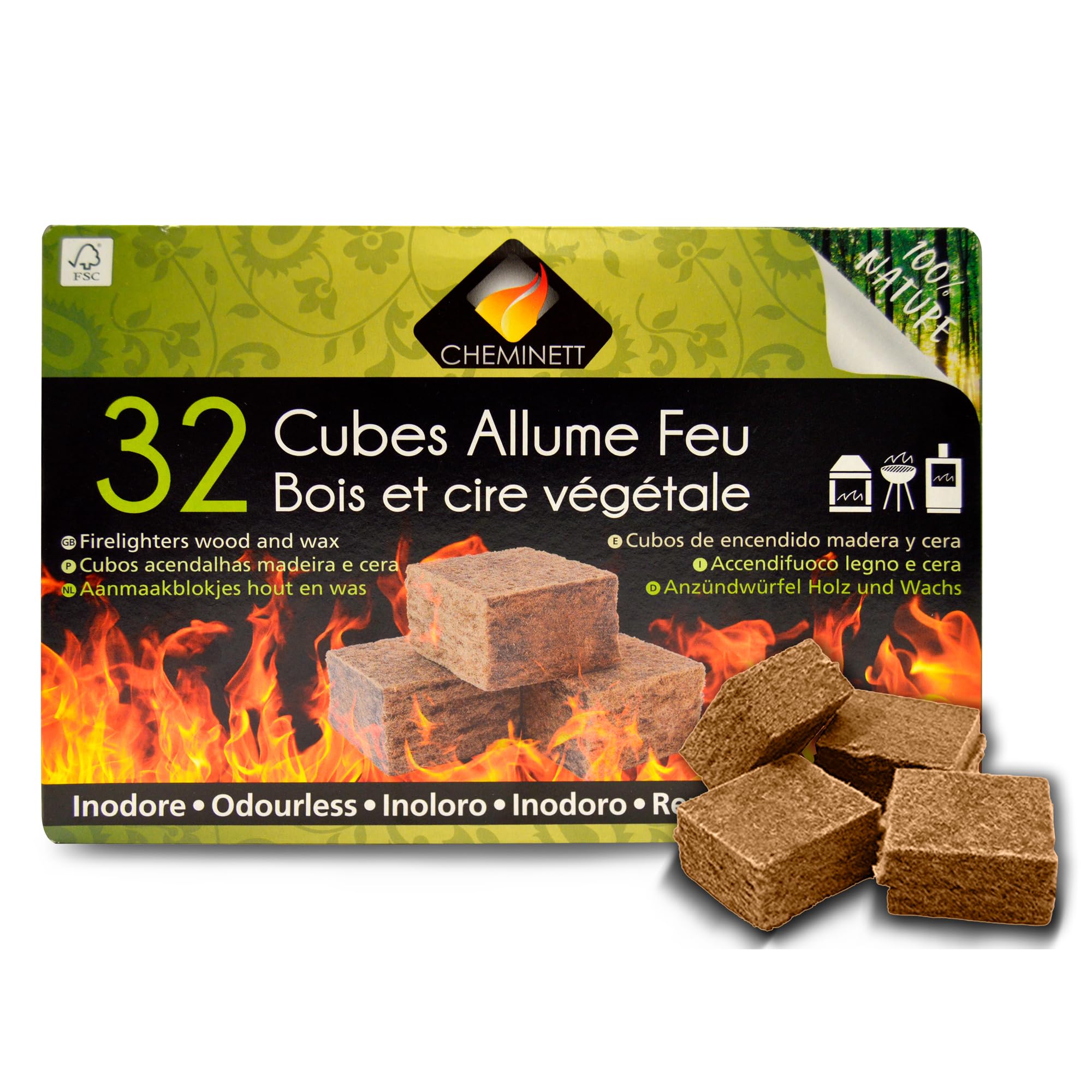 Cheminett 15751 Firelighters 100% Natural