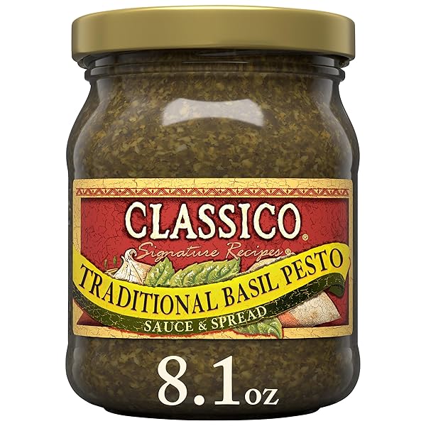 CLASSICO SIGNATURE RECIPES TRADITIONAL BASIL PESTO SAUCE & SPREAD, 8.1 OZ JAR