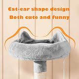 Yaheetech 179cm Cat Tree Large Multi-level with Condos Perches Hammock Light view 4