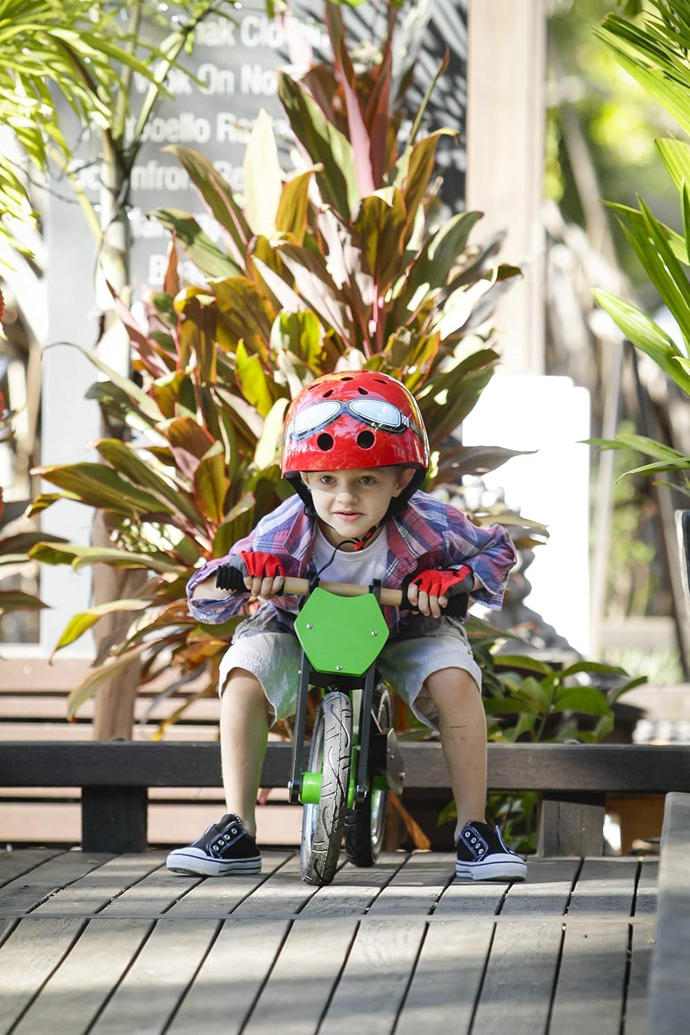 Kiddimoto Red Anti Slip Kids Bike Gloves For Kids Boys & Girls Best Toddler Bike Gloves Ages 2-8 Fingerless Cycling Gloves for Youth Sports Like Mtb Bmx Dirt Biking - Image 5