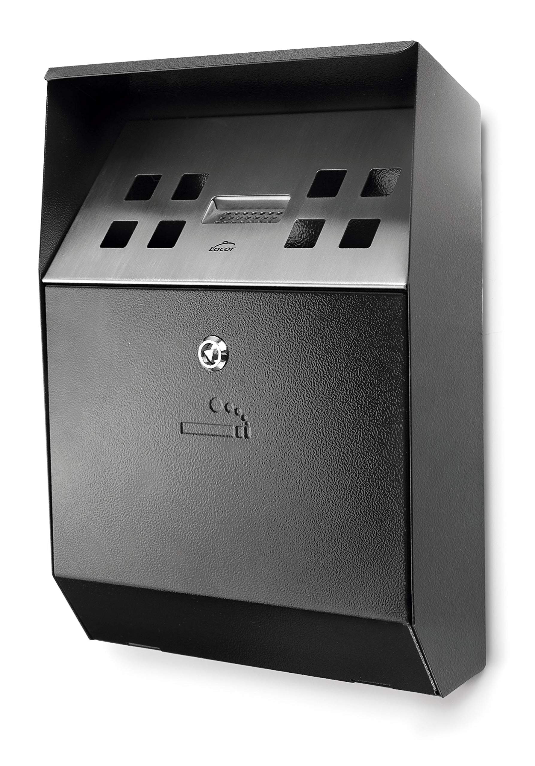 Lacor 63342 Ashtray Wall Black, Stainless Steel 18/10