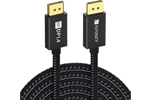 IVANKY DisplayPort Cable 1.4, 8K DP Cable 15ft [8K@60Hz, 4K@144Hz, 1080P@240Hz], Support HBR3, 32.4Gbps, HDCP 2.2, HDR, Compatible for Gaming Monitor, TV, PC, Laptop and More