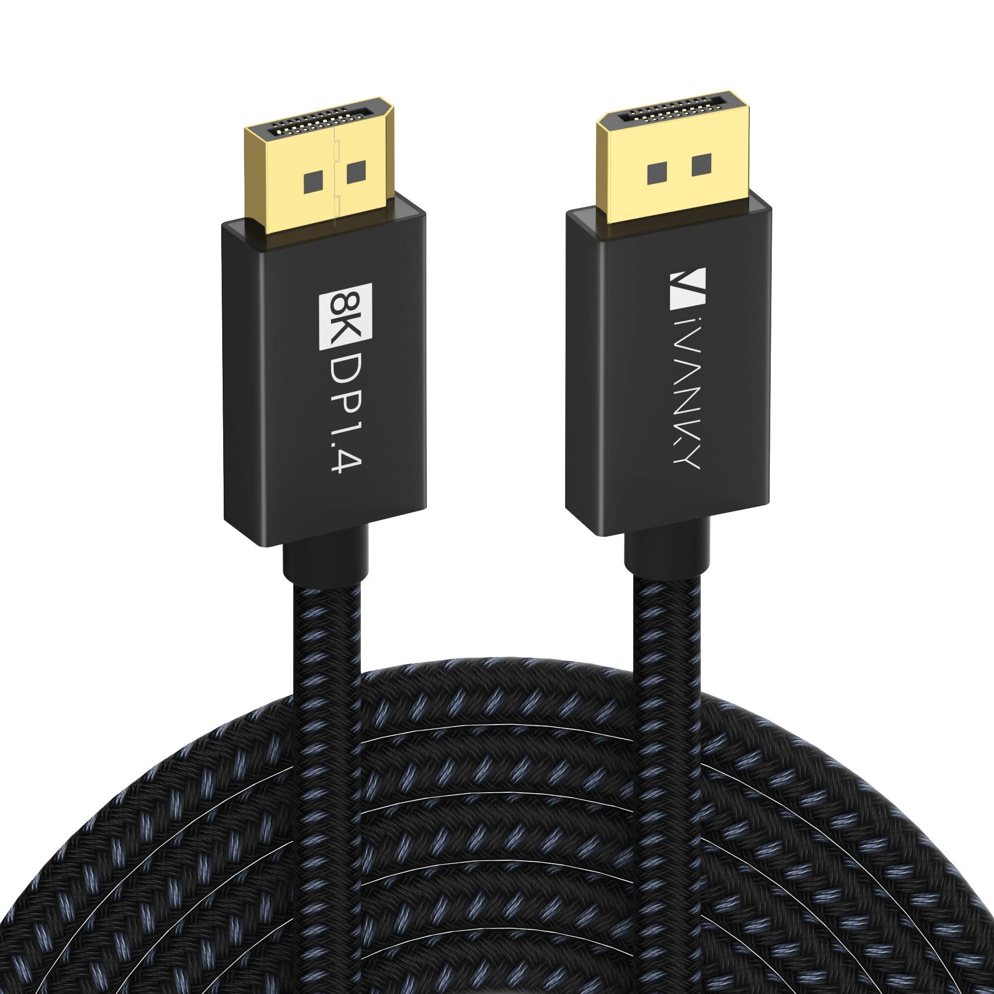 Photo 1 of IVANKY DisplayPort Cable 1.4, 8K DP Cable 15ft [8K@60Hz, 4K@144Hz, 1080P@240Hz], Support HBR3, 32.4Gbps, HDCP 2.2, HDR, Compatible for Gaming Monitor, TV, PC, Laptop and More