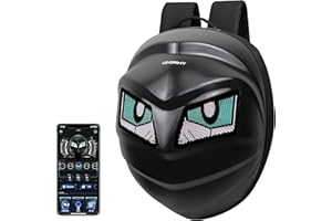 Loyoriwy Motorcycle Backpack with LED Screen，Waterproof Hard Shell Riding Gear, Programmable Color Display & Safety Lights, USB Charging (5V2A+), Commuter Backpack for Men, Night Riding Safety