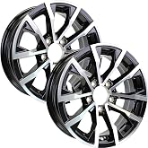 eCustomrim 2-Pack Aluminum Trailer Wheel 15X5 15 Inch 5 Lug Black Edge Rim | 15 X 5 Rim, 5 Lug on 4.5 Inch Bolt Pattern, 3.19 Inch Center Bore, 2160 Lbs Max Load, For Trailer Tire Use Only