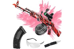 SPBLASTB Large AKM-47 Gel Ball Blaster - 200FPS and Shoot Up to 100FT Gel Ball Blaster, Double Shooting Modes, Suitable for Adults, Red