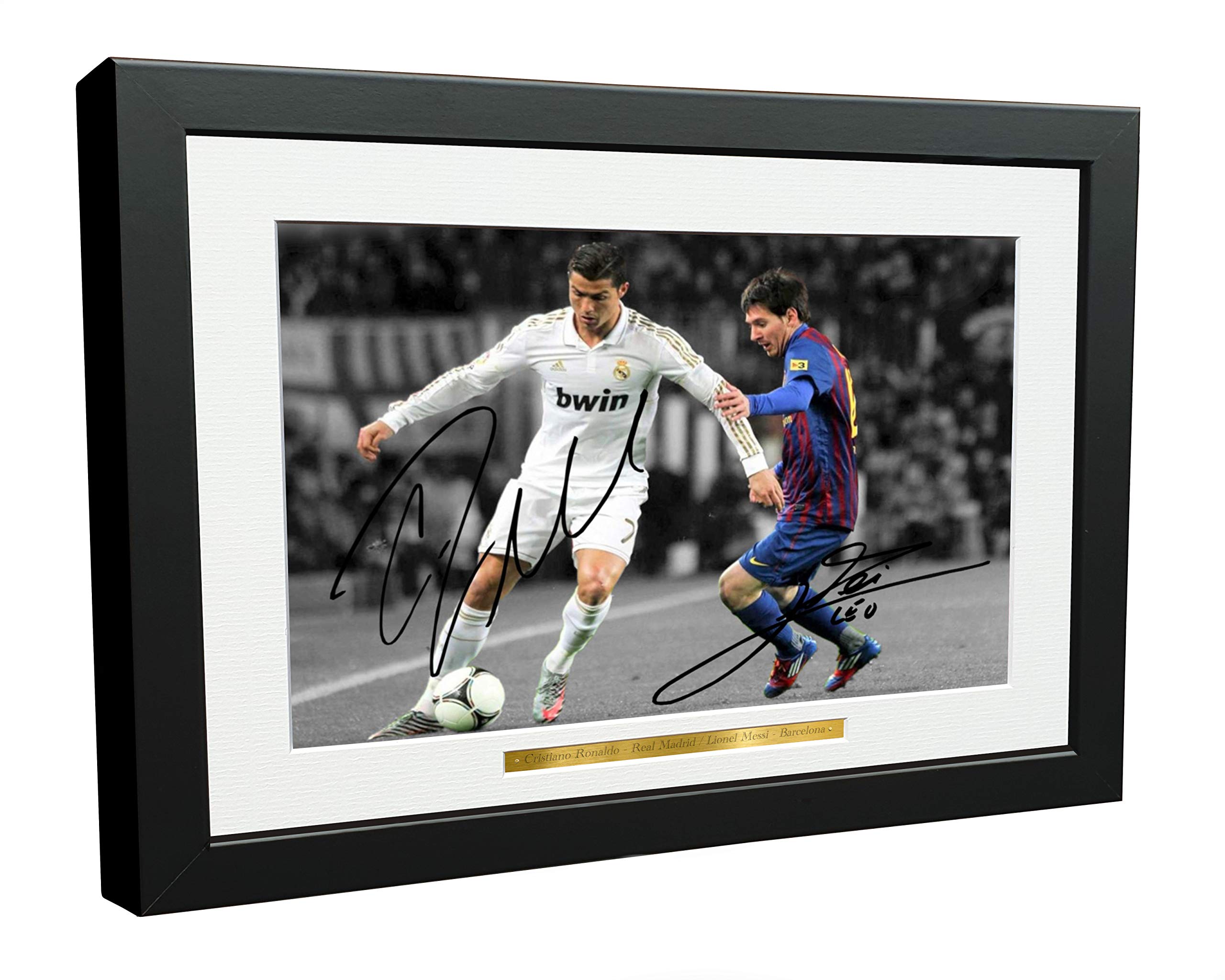 Kitbags & Lockers 12x8 A4 Signed Cristiano Ronaldo Real Madrid Lional Messi Barcelona Autographed Photo Photograph Picture