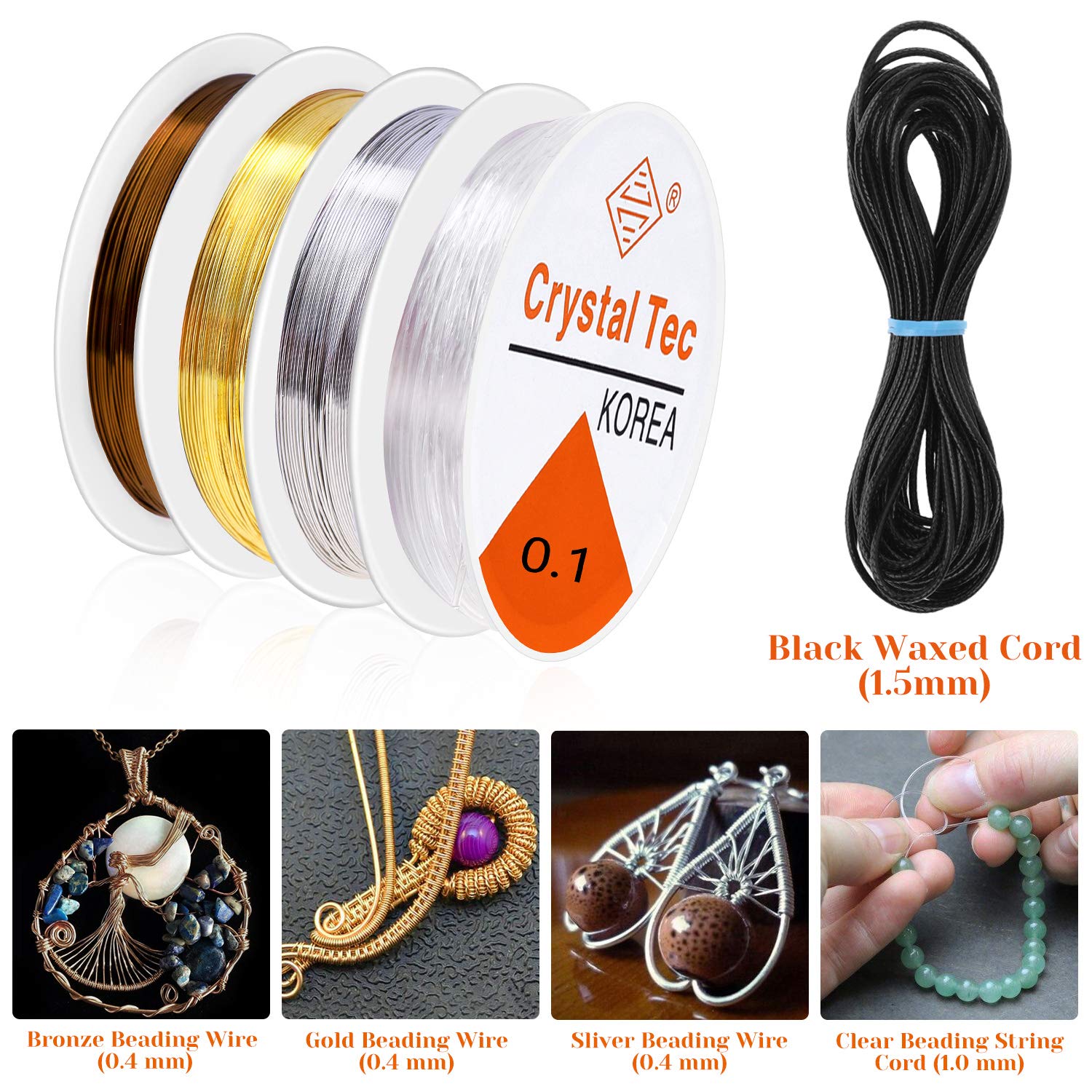 PAXCOO Jewelry Making Supplies Kit, Jewelry Making Kit with Jewelry Making Tools, Jewelry Wires and Jewelry Findings for Jewelry Making, Repair and Beading