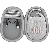 co2CREA Hard Carrying Case Replacement for JBL Clip 5 Waterproof Portable Mini Speaker (White Case)