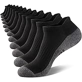 eallco Mens Ankle Socks Low Cut Athletic Cushioned Running Tab Socks 6 Pack