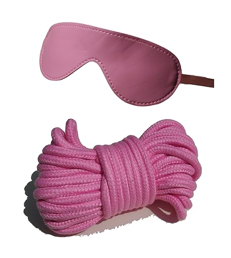 Rosa weiches Augenfalten-Seil-Set 10 m langes, 32 m langes, waschbares geflochtenes Schnurseil mit farblich passender Blindfa