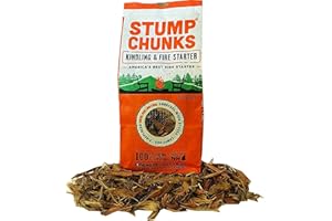 STUMPCHUNKS Stump Chunks: SC-3 0.3 Cu Ft Kindling & Fire Starters - Natural Fire Kindling Wood Sticks & Firewood Starter - Firestarter Sticks from Recycled Tree Stumps - Medium Bag