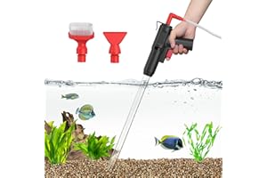 PAIZOO Aquarium Gravel Cleaner, 5 in 1 Fish Tank Siphon Vacuum Cleaning Tools for Aquarium Water Changer Sand Cleaner Kit with Brush Head & Algae Scraper