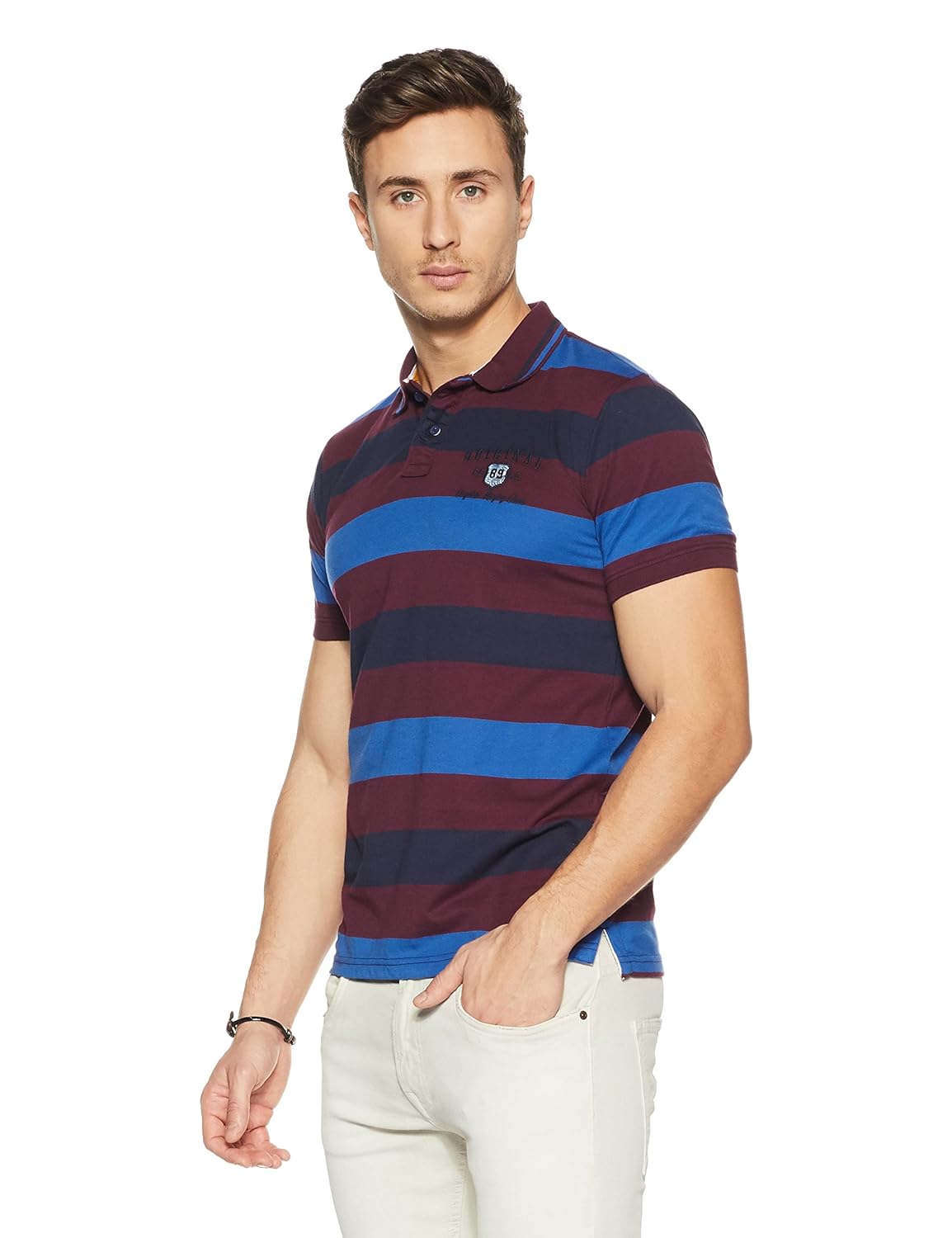 peter england men's plain slim fit polo