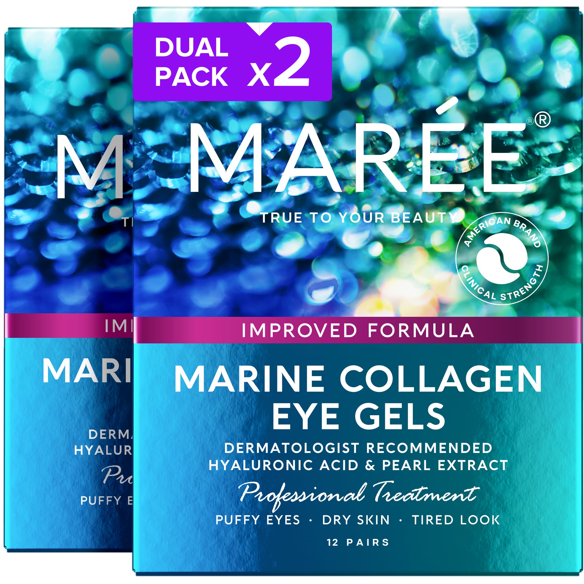 MAREE Eye Gels 2 PACK - Under Eye Patches for Puffy