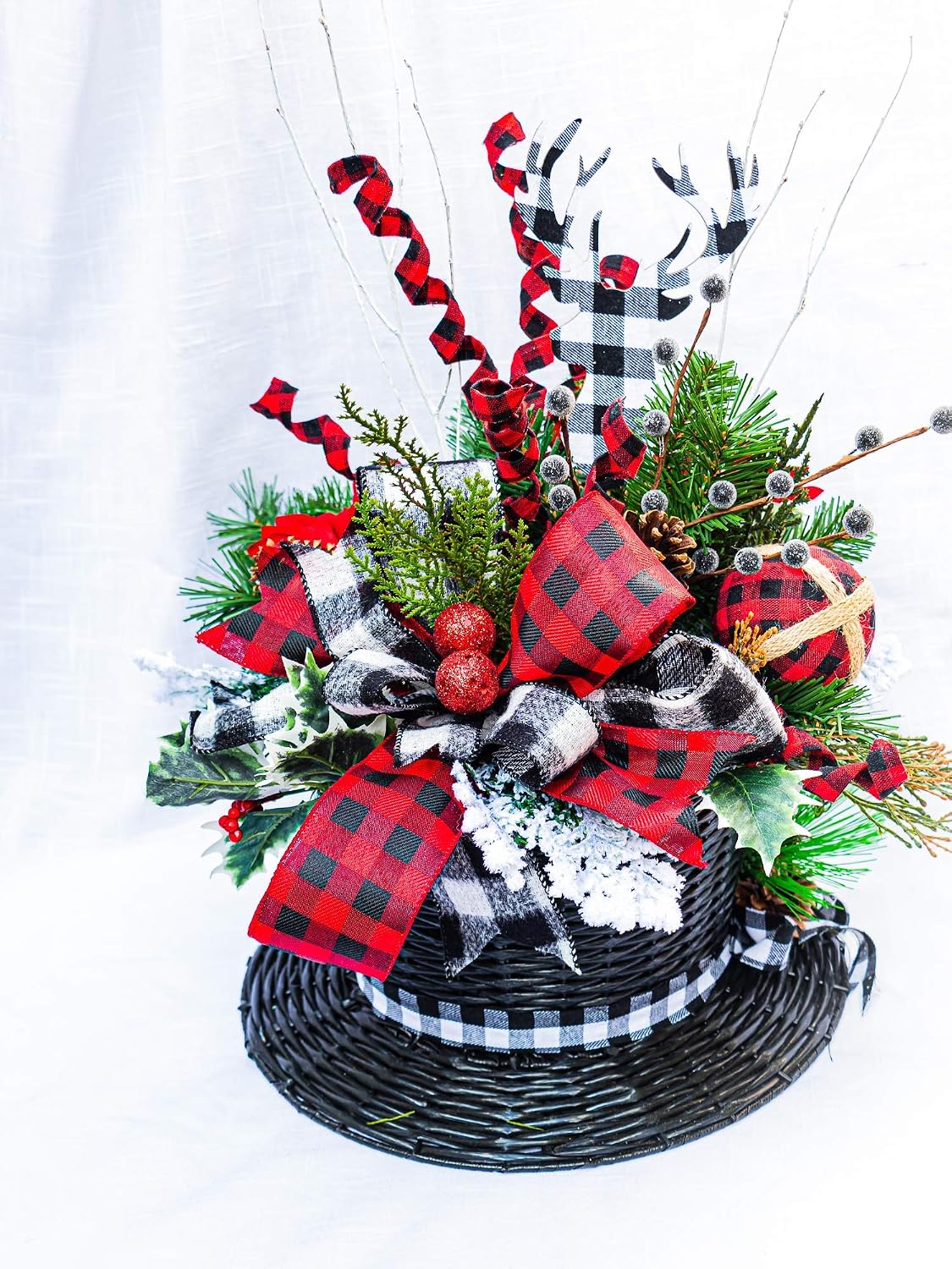 Farmhouse Christmas decor centerpiece, Buffalo