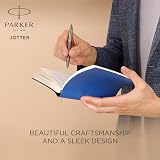 Parker Jotter XL Ballpoint Pen Grey Lacquer Gold Trims Medium Point Blue Ink view 2