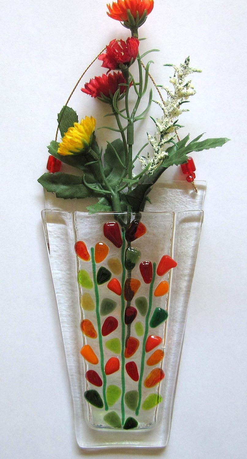Fused Glass Wall Vase Mother's Day Flowers Vase Blooming