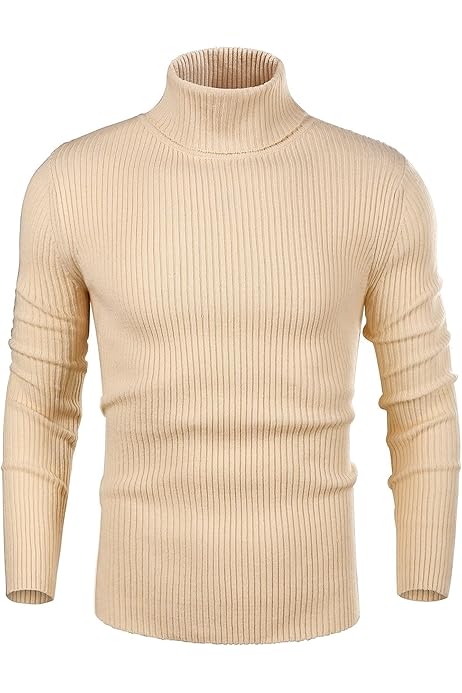 iWoo Mens Turtleneck Knitted Pullover 