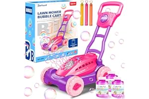 ZERHUNT Automatic Bubble Machine Lawn Mower: Outdoor Toy for Toddlers Ages 3-6 - Garden Yard Party Fun - Bubble Maker Gift Idea for Girls
