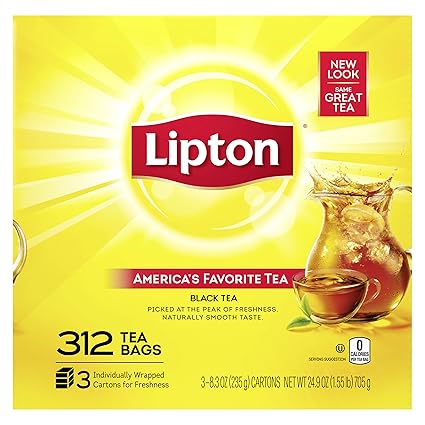 Lipton Tea Bags For A Naturally Smooth Taste Black Tea Can Help Support A Healthy Heart 24 9 Oz 312 Count Yellow Amazon Com Grocery Gourmet Food