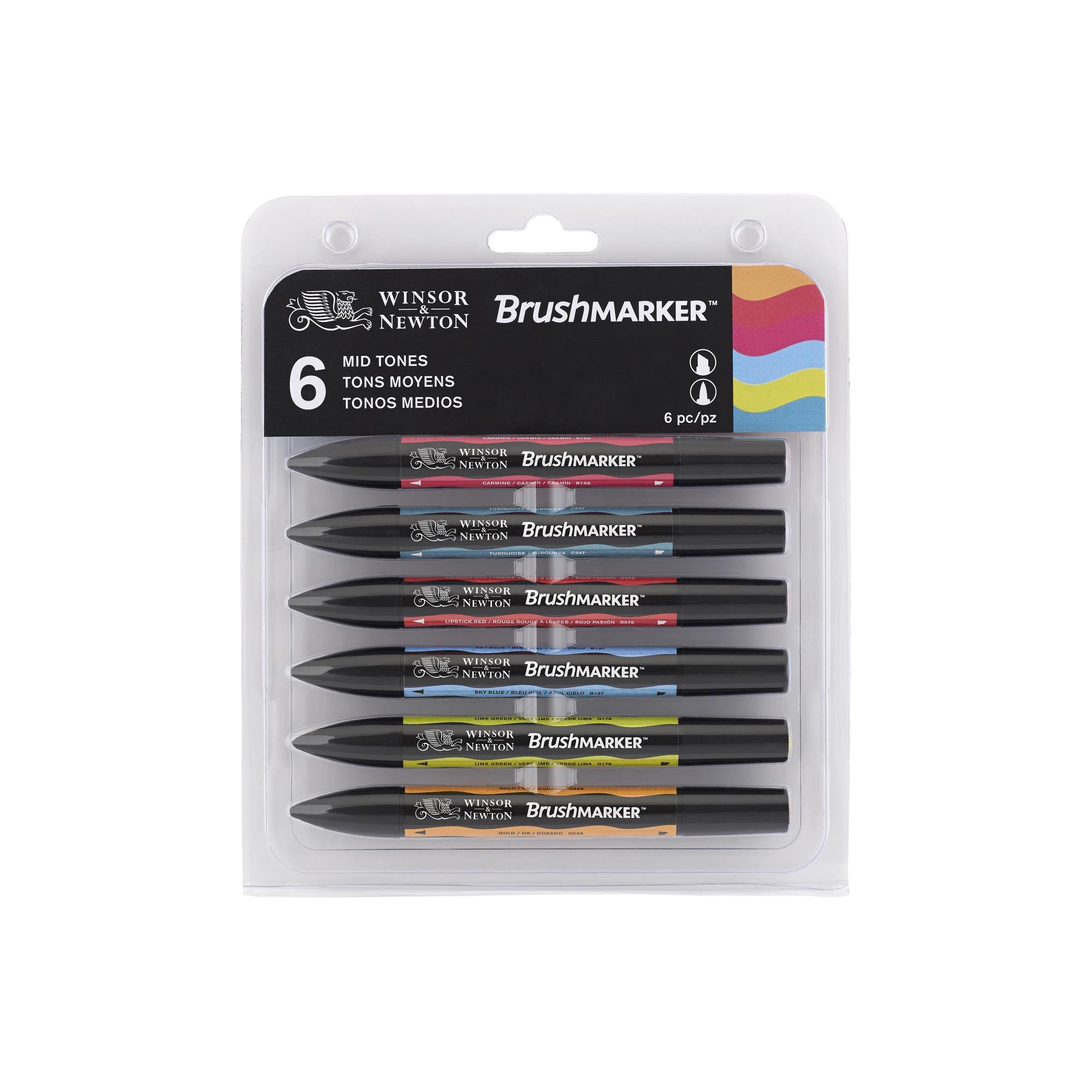 Winsor & Newton BrushMarker - Set of 6 - Mid Tones