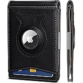 Mens Wallet For Airtag or Standard Use,KEMISANT Slim Front Pocket Wallet for Gift Men 11 Cards RFID Blocking