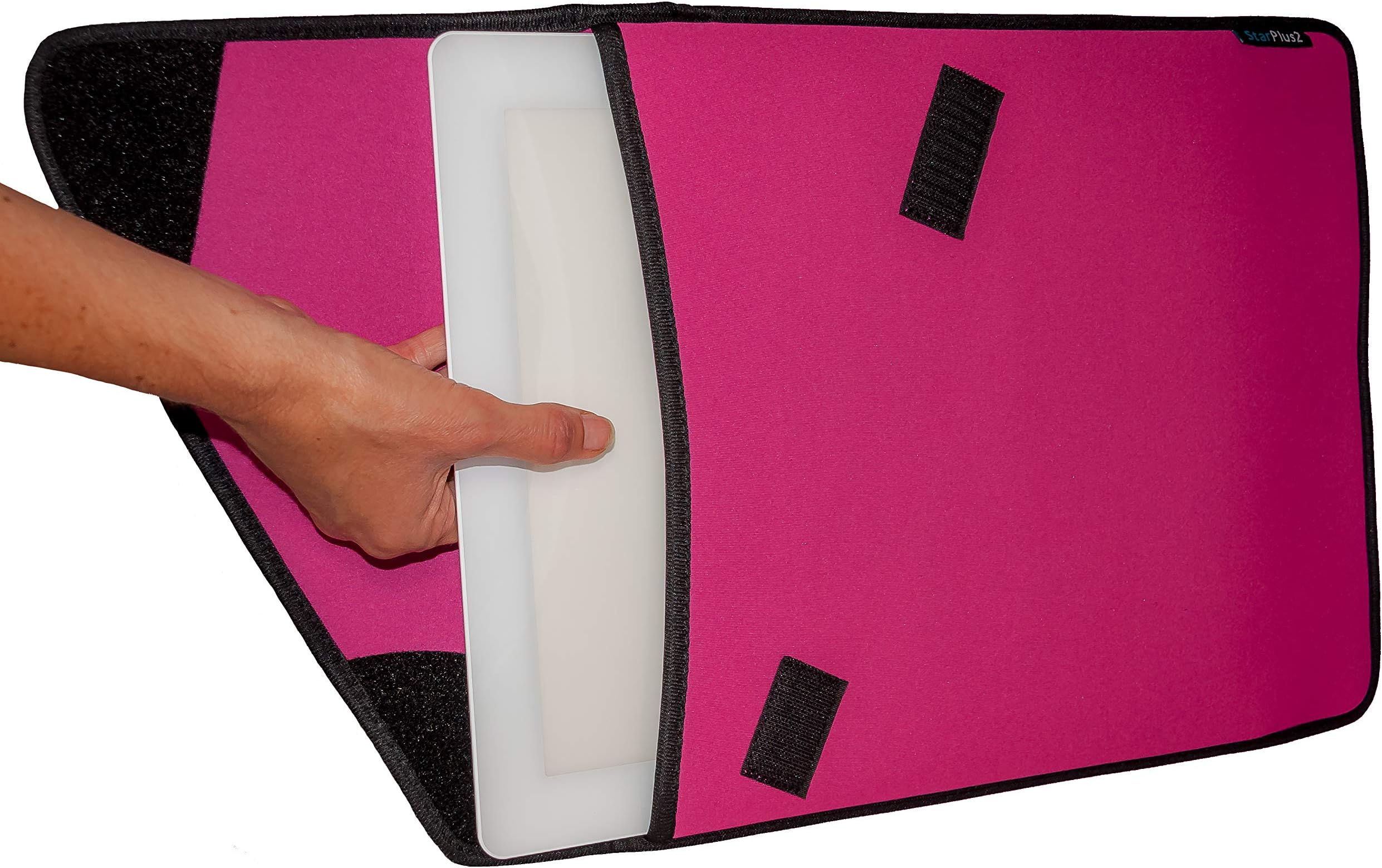 StarPlus2 Protective Case for Cricut Bright Pad Tracing Light Board - Fitted Thick Neoprene Sleeve - 14" x 11.5" x .5" - Pink with Black Trim