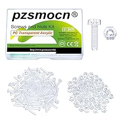 Pzsmocn 200 Pieces/100 Sets M4*16 mm PC Transparent