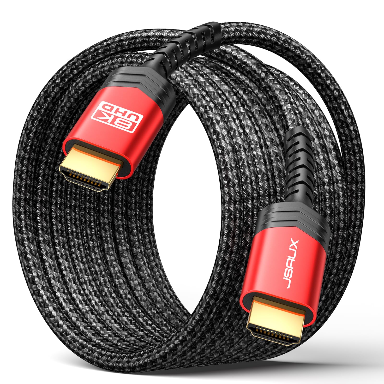 JSAUX HDMI Cable 3m, HDMI 2.1 Cable 8K@60Hz 4K@120Hz Ultra HD Cable High-Speed Lead 48Gbps, 7680x4320, Supports eARC HDR10 HDCP 2.2 & 2.3 DTS: X 3D CEC, Compatible with PS5 PS4 X-BOX Roku TV/Blu-ray