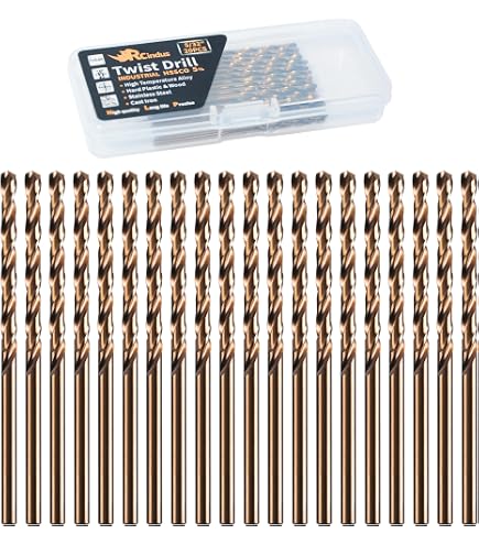Drillforce 10pc 5/64" HSS Titanium Jobber Length Twist Drill Bit Set – Gold Finish