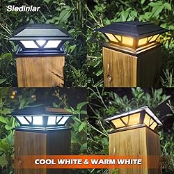 SIEDiNLAR Solar Post Lights Outdoor 2 Modes LED