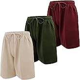 Andrew Scott Mens Cotton Knit Athletic Gym Shorts | Work Out Jogger Sweat Shorts with Drawstring & Pockets - Pack of 3