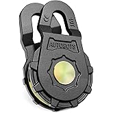 AUTOBOTS Snatch Block (22046LBS Work Load Limit) for Winch Recovery,Heavy Duty Forged Steel Snatch Block Pulley for Truck, UTV, ATV Black