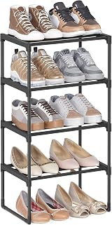 SONGMICS 4-Tier Shoe Rack Storage Organiser Metal Upright or Inverted