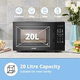 COMFEE' 700W 20L Microwave Oven with 6 Presets 11 Power Levels Black view 2