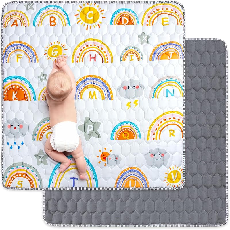 Funsland Baby Play Mat 127x127cm Foldable Crawling Floor Mat Non Slip
