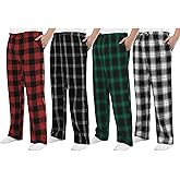 Motarto Men's Pajama Pants Flannel Plaid Pajama Sleep & Lounge PJ Bottoms Warm Sleepwear with Drawstring Pockets