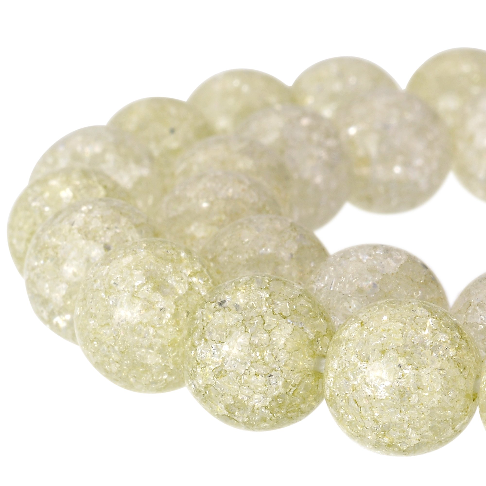 RUBYCA Round Crackle Druk Czech Crystal Pressed Glass Beads for Jewellery Making 6mm Strand (Green)