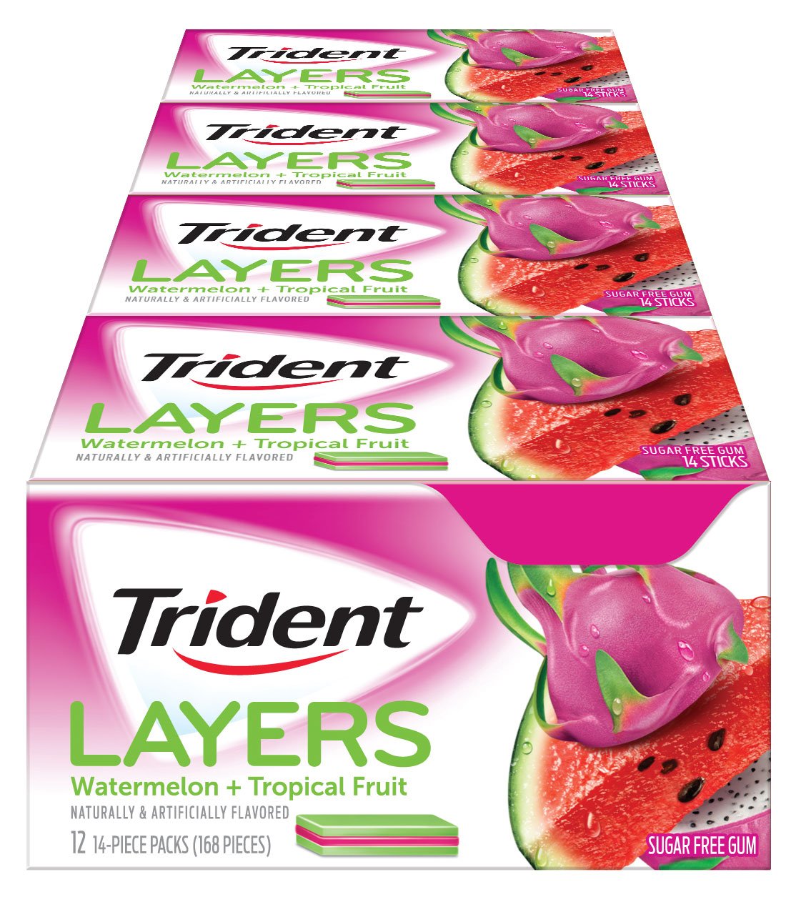 Trident Layers Gum, Candy Cane (8 Packs) Chewing Gum
