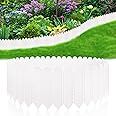 10.6" H White Garden Edging Borders, 10Pcs Plastic Garden Landscape Edging, 7.2Ft Interlocking Decorative Garden Fences Edging, Lawn Edge Flower Bed Border for DIY Patio Walkways Yard