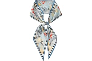 CHUNG Women Satin Head Scarves bandanas Emulation Silk HandBag Hair Ribbons Long Narrow Scarf 57 * 5.5"