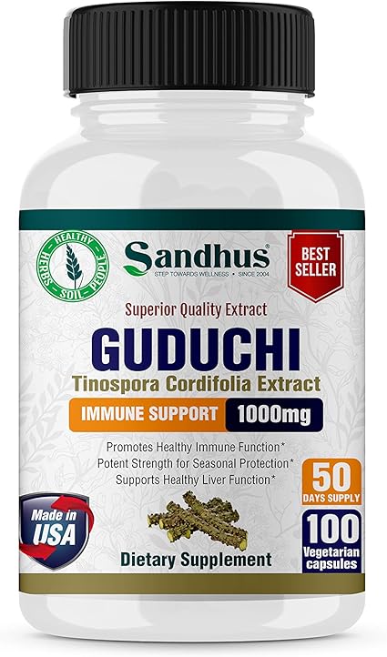 Amazon Com Guduchi Tinospora Cordifolia Giloy Immune Support 1000 Mg Per Serving Vegetarian 100 Capsules Health Personal Care