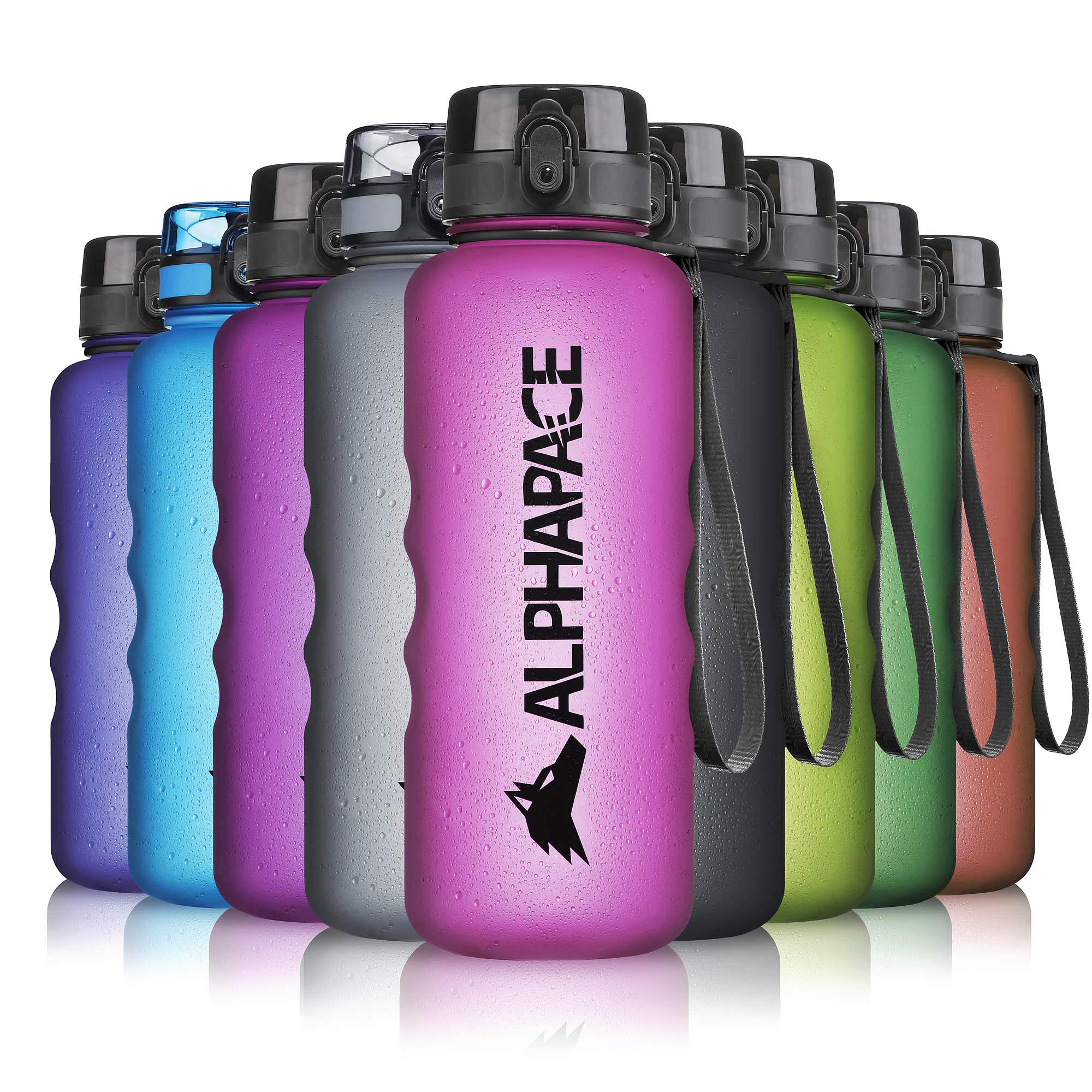 ALPHAPACE Tritan Water Bottle, 1500ml, Leak Proof, BPA Free, Fruit Infuser, Pink