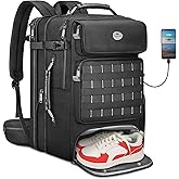 MATEIN Expandable Travel Backpack With Shoe Compartment, 52L Large Suitcase Backpack with Waist Straps & USB Charging Port, 17 Inch TSA Laptop Backpacks Luggage Carry On Bag With 3 Packing Cubes