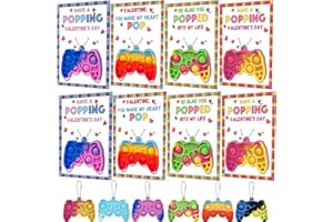 HIPYGYM 24 Pack Kids Valentines Day Cards with Mini Pop Fidget Keychain Valentines Day Gifts for Kids Classroom School, Valentines for Kids Class Valentines Exchange Cards Party Favors Classroom Exchange Gift