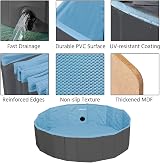 Yaheetech PVC Foldable Pet Pool 120x30cm Black Indoor Outdoor Large Bathing Tub view 5